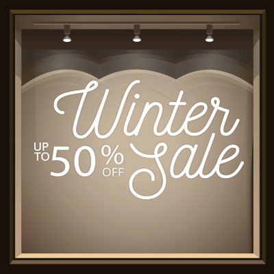 Up to 50%, Εκπτωτικά, Αυτοκόλλητα βιτρίνας, 100 x 57 εκ